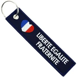 Comparateur de prix : CLJ - Porte-clés - Coeur Liberté égalité Fraternité - Bleu Marine - -