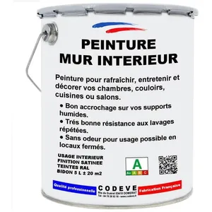 Peinture Mur Interieur - Pot 5 L   - Codeve Bois - 1011 - Beige brun pas cher