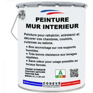 Peinture Mur Interieur - Pot 4x5 L   - Codeve Bois - 3020 - Rouge signalisation pas cher