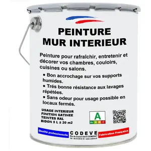 Codève Bois - Peinture Mur Interieur - 5 l - Codeve Bois - ral 7035 - Gris clairVendu paramazon