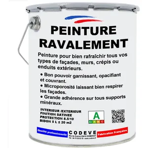 Peinture Ravalement - 5 l - Codeve Bois - ral 7037 - Gris poussière