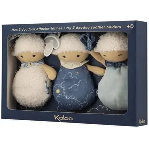 Comparateur de prix : SET DE 3 DOUDOUS ATTACHE TÉTINES MOUTONS - KALOO