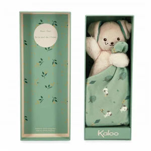 Kaloo - K226001 - Doudou Carre douceur Chien Vert - 18 cm pas cher