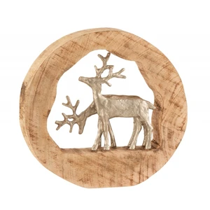 J-line Rennes argent dans bois de manguier naturel 28x6x28 cm pas cher