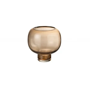 J-line Vase boule sur pied marron clair 20x20x20 cm
