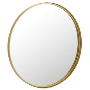 J-line Miroir rond avec bord en métal doré D80cmVendu parcarrefour