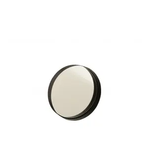 J-Line Miroir rond avec bord noir en métal 30x30x5 cm pas cher