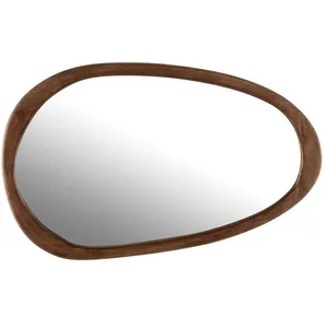 Comparateur de prix : J-line Miroir irrégulier en bois de manguier marron 51x3.5x83 cm