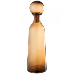 J-line Bouteille décorative et bouchon rond verre marron H44,5cm pas cher