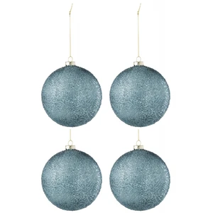 Comparateur de prix : J-line Boite de 4 boules de Noël en verre vert 12x12x12 cm