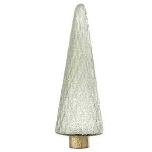J-line Sapin de Noël décoratif en verre transparent 12x12x32 cm pas cher