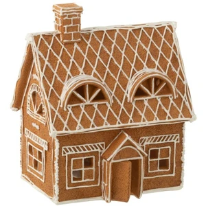 J-line Maison de Noël en résine marron 18.5x14x22 cm pas cher