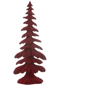 J-line Sapin décoratif en polyrésine rouge 14.5x9x36 cm pas cher