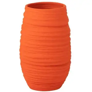 Cache-pot en céramique orange 22x19x40 cm