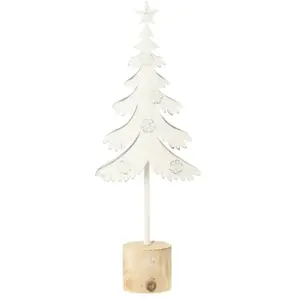 J-line Sapin de Noël en métal blanc 15x6.5x40 cm pas cher