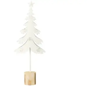 J-line Sapin de Noël en métal blanc 19x7.5x52 cm pas cher