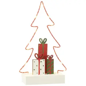 J-line Sapin de Noël en bois multicouleur 15x6x25 cm pas cher