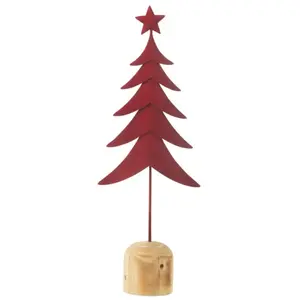 J-line Sapin de Noël en métal rouge 17.5x8x49 cm pas cher
