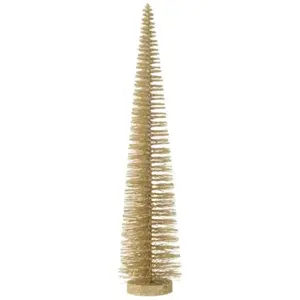 J-line - Sapin de Noël artificiel en plastique doré 10x10x39 cm pas cher