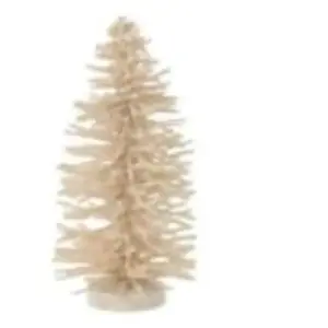 J-line Sapin de Noël en bois blanc 12x12x23 cm pas cher