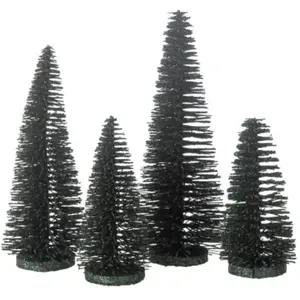 J-line Sapin de Noël artificiel en plastique vert 10x10x15 cm pas cher