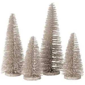 J-line Sapin de Noël artificiel en plastique gris 10x10x15 cm pas cher