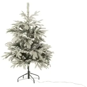 J-LINE Sapin  artificiel enneigé avec 120 leds en plastique vert h.120 cm pas cher