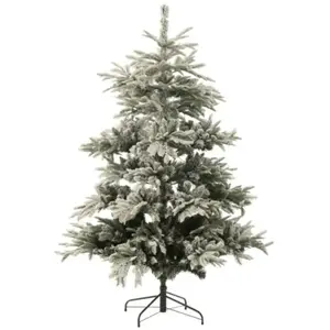 J-LINE Sapin  artificiel vert enneigé avec 270 led h.180 cm pas cher