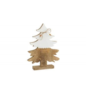 J-line Sapin de Noël décoratif en bois naturel 21.5x6.5x30 cm pas cher