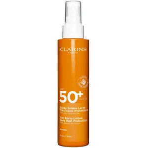Comparateur de prix : Spray Solaire Lacté Très Haute Protection Corps SPF50+-150ml CLARINS