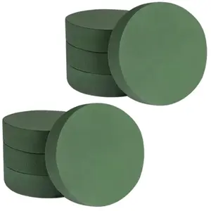 cyclingcolors 8x Mousse art floral brique ronde 8x4cm éponge vert séche enfichable artisanat découpe poterie pot bloc fête mariage anniversaire pas cher