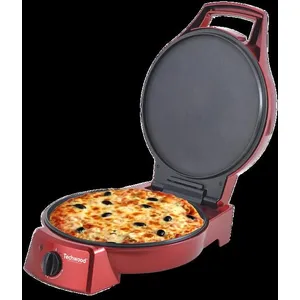 Techwood Four à Pizza et tartes ROUGE avec Grill Plancha Revêtement Pierre antiadhésif Coloris Rouge pas cher