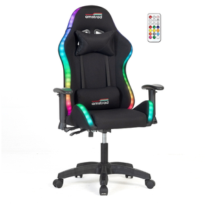 Comparateur de prix : Amstrad ams-led-fusion-bk fauteuil - chaise de bureau gamer noir avec ...