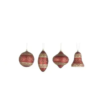 Comparateur de prix : 1001kdo - Lot de 4 boules de Noel Rouge Pailettes