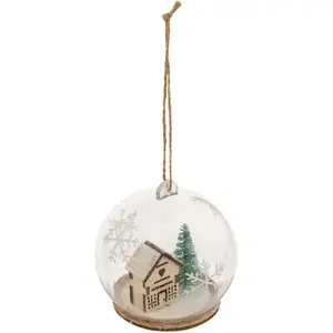 1001kdo - Boule de noel transparente 8 cm maison enneigeeVendu parrakuten