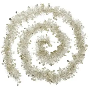 1001kdo - Guirlande de Noel 4 plis Pastilles 200 cm or blanc pas cher