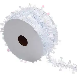 1001KDO Rouleau guirlande de Noel etoile 2 plis 3 m blanc pas cher