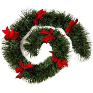1001KDO Guirlande de Noel XL 2.7 m avec noeuds 6 plis pas cher