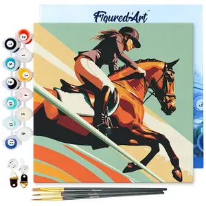 Figured'Art Mini peinture au numéro : Affiche sportive Equitation  - t... pas cher