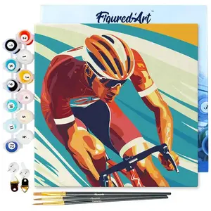 Comparateur de prix : Mini peinture au numéro : Affiche sportive Cyclisme - toile tendue sur chassis