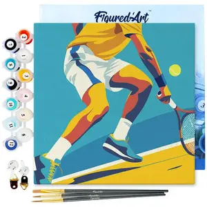 Comparateur de prix : Figured'Art Mini peinture au numéro : Affiche sportive Tennis  - toile...