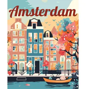 Comparateur de prix : Figured'Art Peinture par Numéro Adulte avec Cadre Affiche de voyage Am...