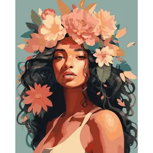 Figured'Art Peinture au numéro : Beauté couronnée de pivoines  - sans ...