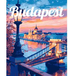 Figured'Art Peinture au numéro : Affiche de voyage Budapest  - sans ch... pas cher