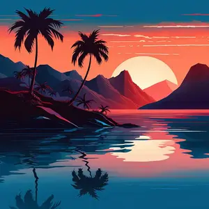 Figured'Art Mini Peinture par Numéro Adulte 20x20cm avec cadre Mer et Coucher de Soleil - Petit Format Kit de Loisir Créatif DIY Numéro d'Art Complet pas cher