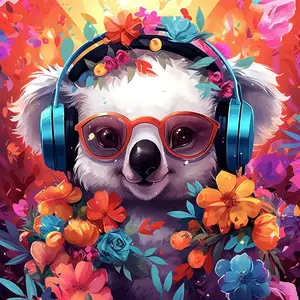 Peinture par Numéros - FIGURED'ART - Koala Fantaisie - 20x20cm - Kit Complet - Adultes pas cher