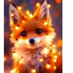 Figured'Art Broderie diamant : Petit renard et guirlande éclairée - sa... pas cher