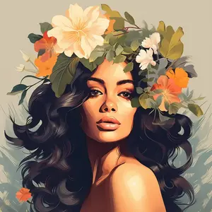 Figured'Art Mini Peinture par Numéro Adulte 20x20cm avec cadre Reine de beauté florale - Petit Format Kit de Loisir Créatif DIY Numéro d'Art Complet pas cher