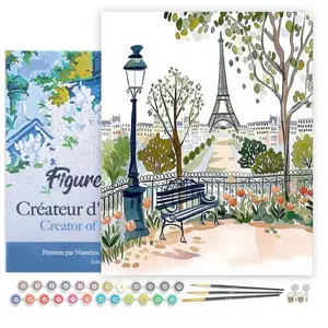 Comparateur de prix : Figured'Art Peinture au numéro : Aquarelle Jardin de Paris - Toile ten...