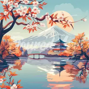 Figured'Art Mini broderie diamant : Lac et Mont Fuji - toile tendue su...Vendu paravenue-des-jeux
